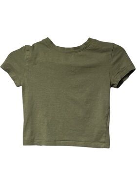 H&M Olive Green Crop Tee Size Small Basic Soft Casual Top